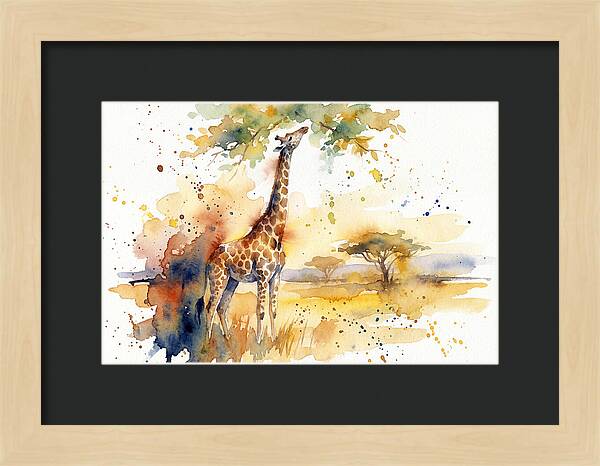 Giraffe Reaching For Leaves