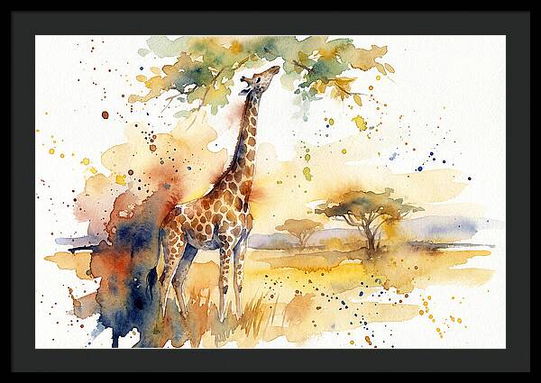 Giraffe Reaching For Leaves