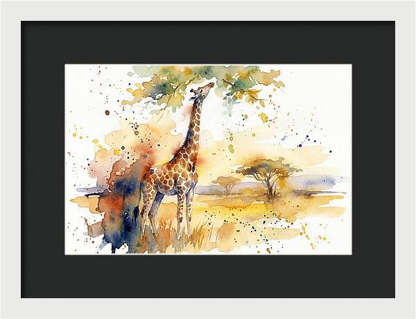 Giraffe Reaching For Leaves