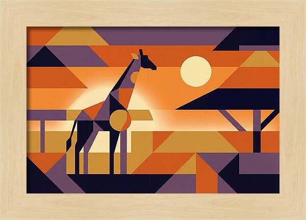 Giraffe Silhouetted Against African Suns