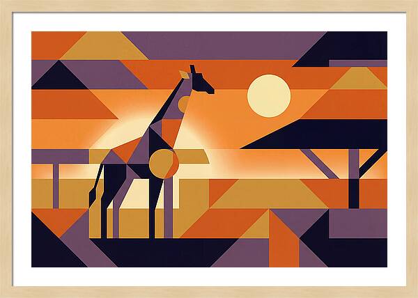 Giraffe Silhouetted Against African Suns