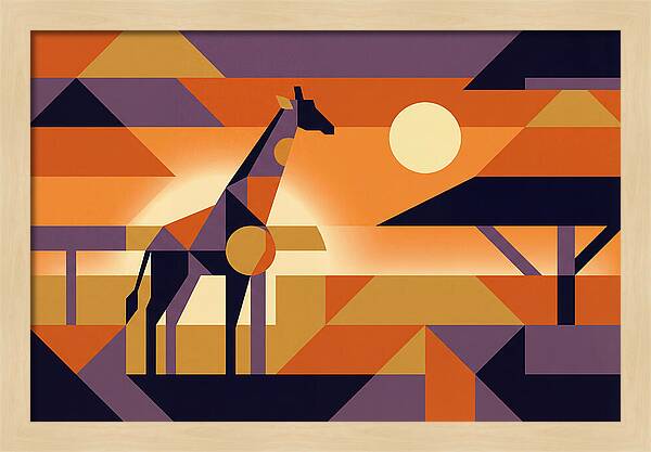 Giraffe Silhouetted Against African Suns