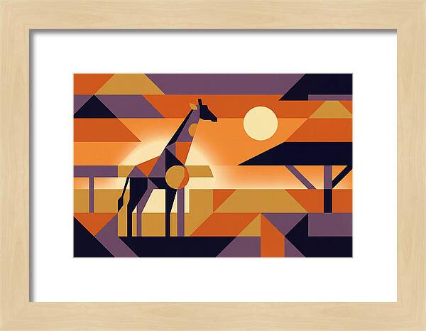 Giraffe Silhouetted Against African Suns