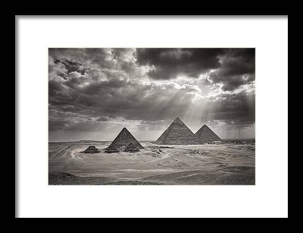 Giza Pyramids Under Dramatic Skies