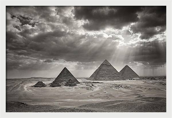 Giza Pyramids Under Dramatic Skies