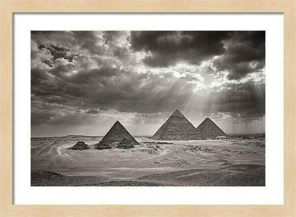 Giza Pyramids Under Dramatic Skies