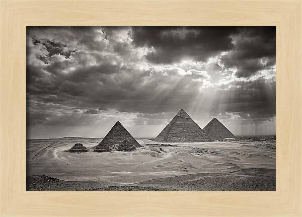 Giza Pyramids Under Dramatic Skies