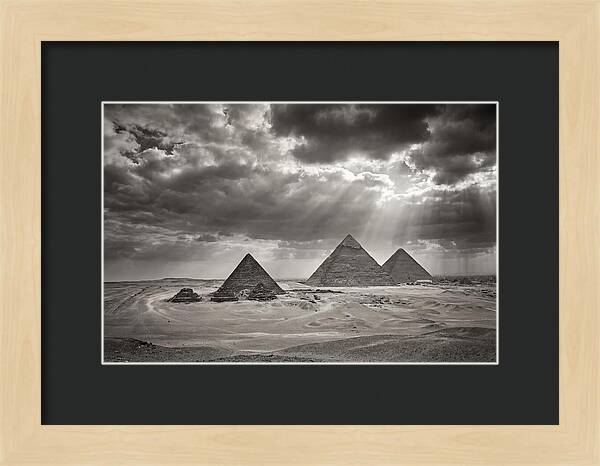 Giza Pyramids Under Dramatic Skies
