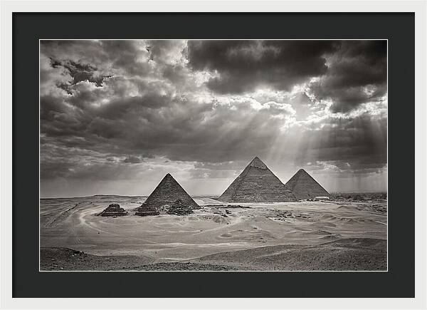 Giza Pyramids Under Dramatic Skies