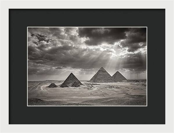 Giza Pyramids Under Dramatic Skies