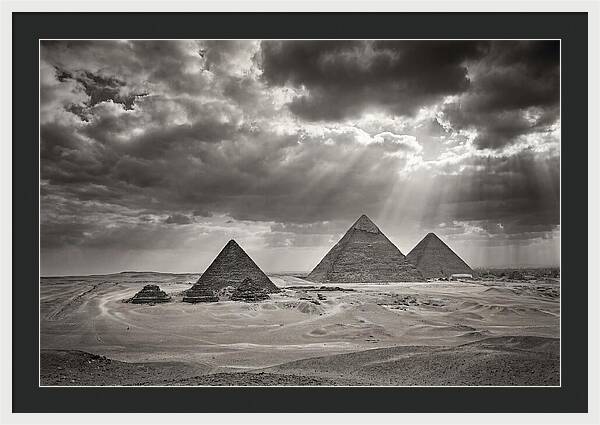 Giza Pyramids Under Dramatic Skies