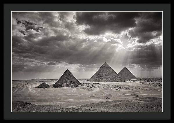 Giza Pyramids Under Dramatic Skies