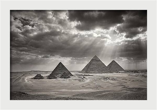 Giza Pyramids Under Dramatic Skies