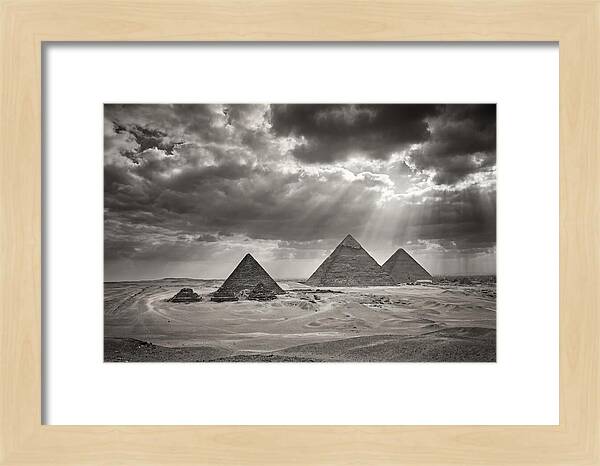 Giza Pyramids Under Dramatic Skies