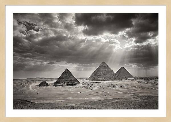 Giza Pyramids Under Dramatic Skies