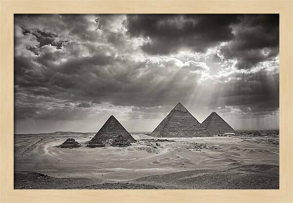 Giza Pyramids Under Dramatic Skies