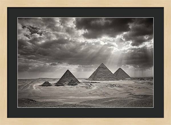 Giza Pyramids Under Dramatic Skies