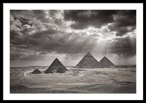 Giza Pyramids Under Dramatic Skies