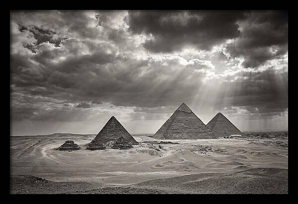 Giza Pyramids Under Dramatic Skies