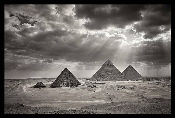 Giza Pyramids Under Dramatic Skies