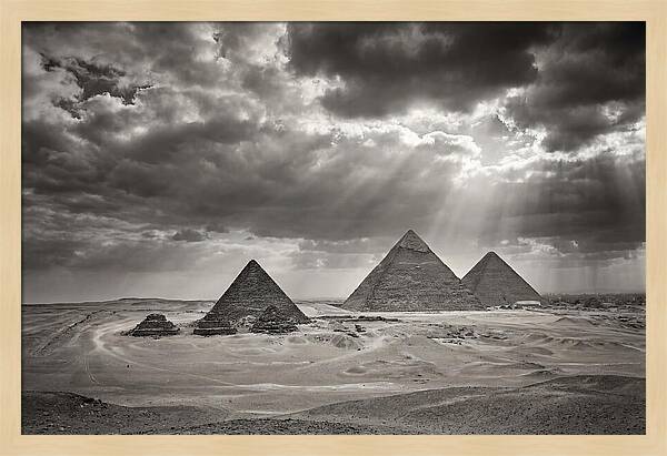 Giza Pyramids Under Dramatic Skies
