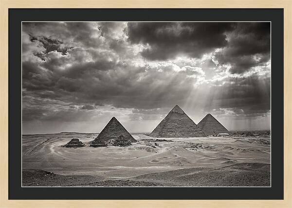 Giza Pyramids Under Dramatic Skies