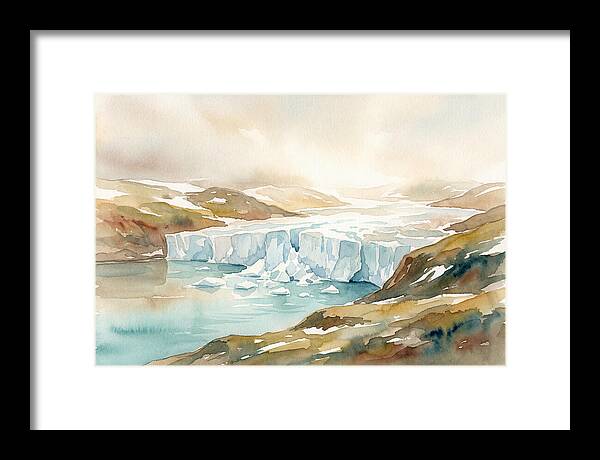 Glacier Calving Into Turquoise Fjord