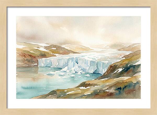 Glacier Calving Into Turquoise Fjord