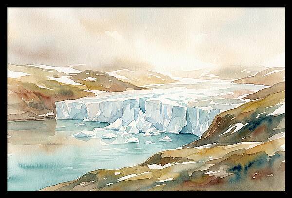 Glacier Calving Into Turquoise Fjord