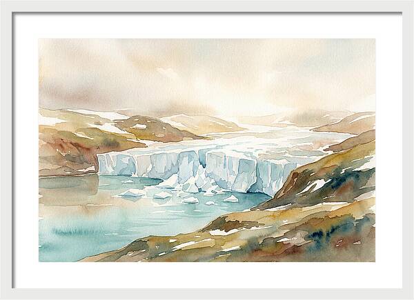 Glacier Calving Into Turquoise Fjord