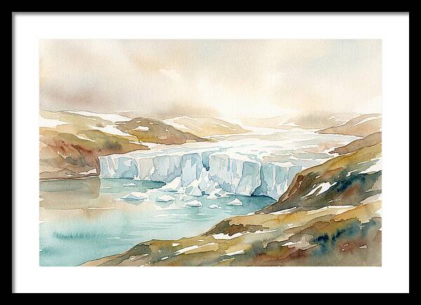 Glacier Calving Into Turquoise Fjord