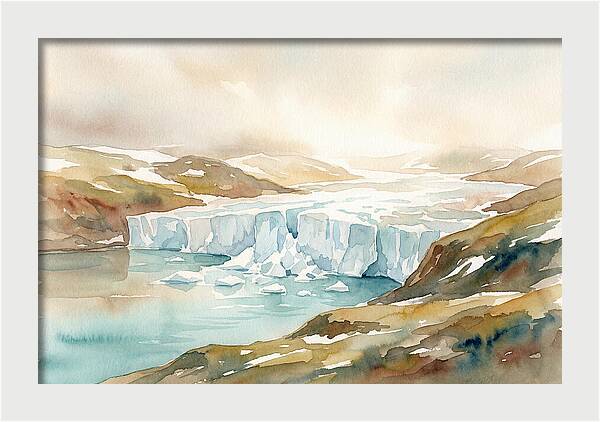 Glacier Calving Into Turquoise Fjord