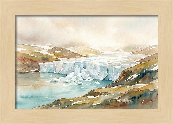Glacier Calving Into Turquoise Fjord