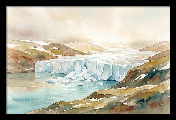 Glacier Calving Into Turquoise Fjord
