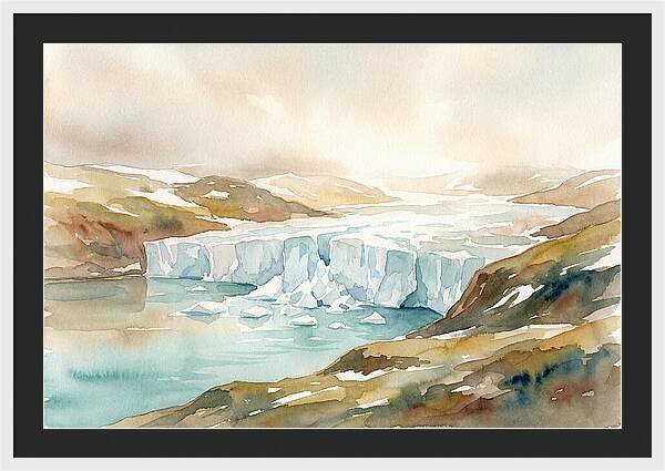 Glacier Calving Into Turquoise Fjord