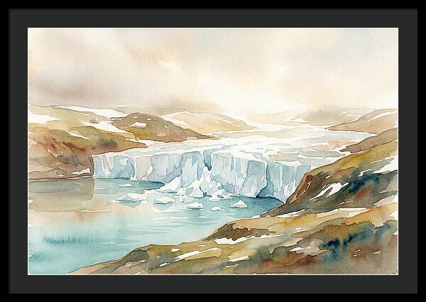 Glacier Calving Into Turquoise Fjord