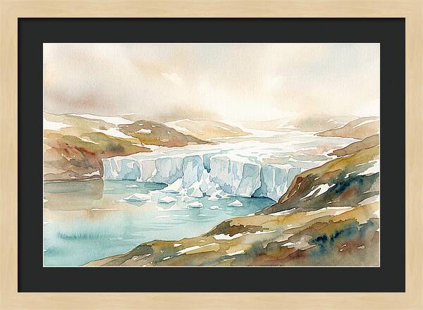 Glacier Calving Into Turquoise Fjord