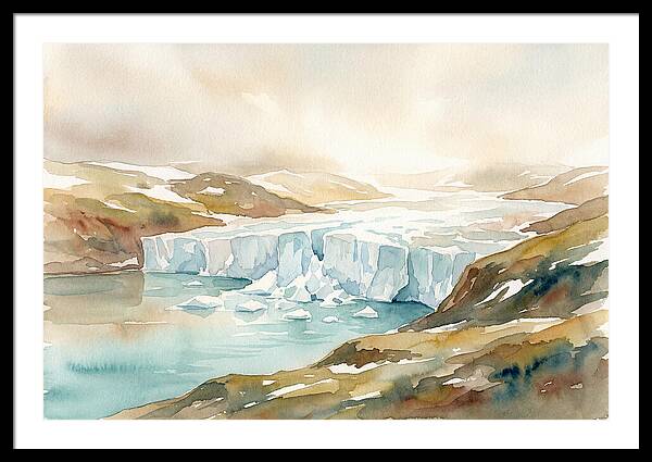 Glacier Calving Into Turquoise Fjord