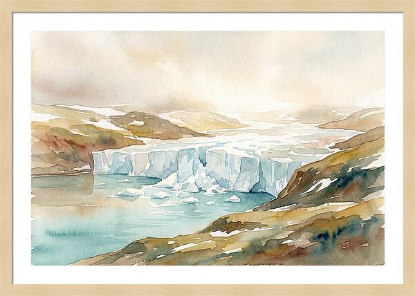 Glacier Calving Into Turquoise Fjord
