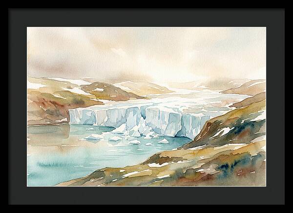 Glacier Calving Into Turquoise Fjord