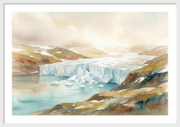 Glacier Calving Into Turquoise Fjord