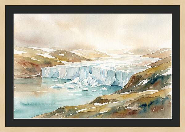 Glacier Calving Into Turquoise Fjord
