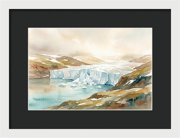 Glacier Calving Into Turquoise Fjord