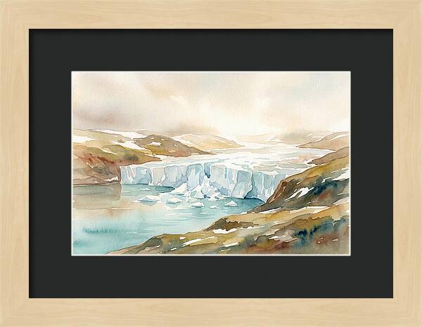 Glacier Calving Into Turquoise Fjord