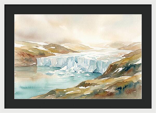 Glacier Calving Into Turquoise Fjord