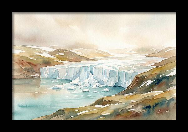 Glacier Calving Into Turquoise Fjord