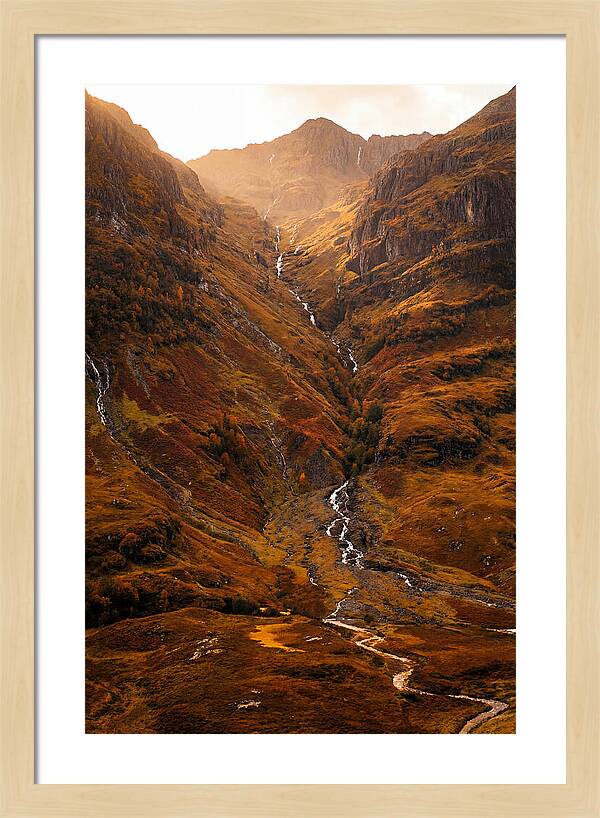Glacier Carved Valley With Waterfalls