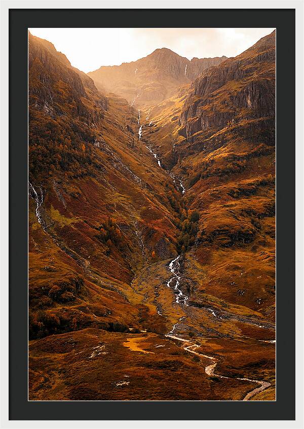 Glacier Carved Valley With Waterfalls
