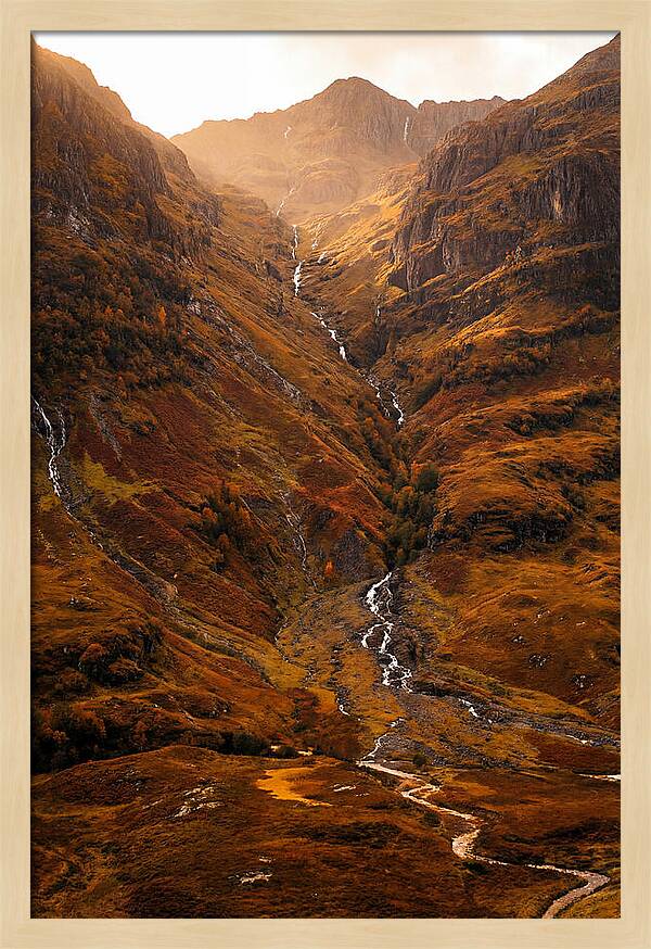 Glacier Carved Valley With Waterfalls