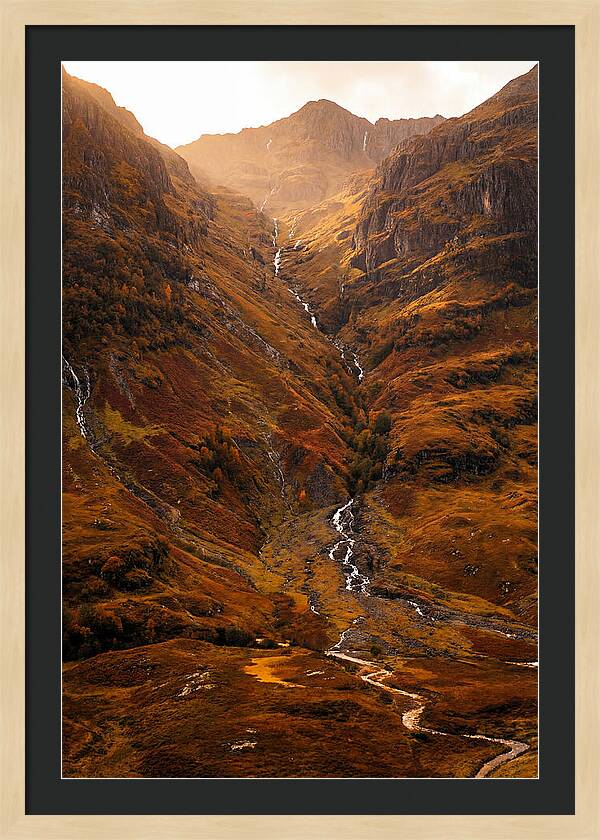 Glacier Carved Valley With Waterfalls
